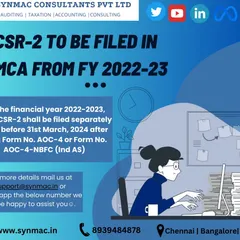 A new compliance requirement for companies. From the financial year 2022-23, Form CSR-2 must be filed separately with the MCA after filing the annual financial statements.