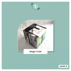 Our Magic Cube is a photo gift that keeps on giving. This unfolding photo cube reveals different pictures and messages as you turn it, creating an interactive and playful way to display your favorite memories.