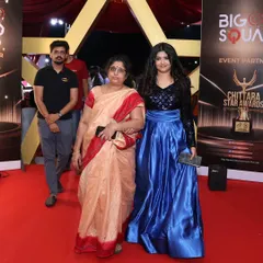 Walking the red carpet at the Chittara Star Awards with my biggest supporters, my amma and brother. Their presence means the world to me.