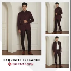 Embrace royal elegance with our exquisite maroon Bandhgala. The rich fabric and tailored fit create a powerful silhouette, perfect for making a grand entrance at a wedding or formal celebration. This is heritage, reimagined for you.