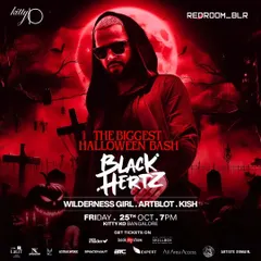 The flyer for the "Biggest Halloween Bash" at Kitty Ko, featuring Black Hertz. This was a special digital Halloween theme with mind-bending visuals.