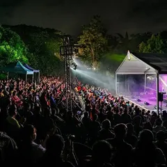 The audience at the Bengaluru Ganesh Utsava, undeterred by the rain. It was a magical night, and I am so grateful for the surreal experience of sharing music with such a dedicated audience.