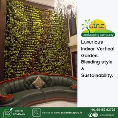 A full view of our luxurious indoor vertical garden, designed to blend style and sustainability. This installation serves as a statement piece, adding significant value and a unique natural element to the home.