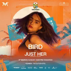 My homecoming gig poster after my Dubai tour. The warm, sunset-themed design was perfect for my opening set for Just Her at Younion, Delhi.