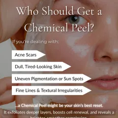 Is a chemical peel right for you? If you're dealing with acne scars, dull skin, uneven pigmentation, or textural irregularities, a peel could be your skin's best reset. It works by exfoliating deeper layers to boost cell renewal.
