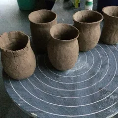 A beautiful collection of simple, rustic pinch pots. This is one of the most ancient and intuitive ways of working with clay, connecting you directly to the material.