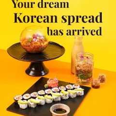 My pure veg adventure takes you around the world. Here is a glimpse of my vegetarian Korean spread, featuring colourful sushi rolls and a beautifully presented shirataki noodle bowl.