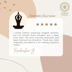 "I've noticed fewer thoughts and a deep inner calm." A beautiful testimonial from our Navratri Meditation Sadhana. We are so grateful to hear how the practice helped our students improve discipline and find peace.