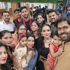 A selfie capturing the happy faces at our Garba night celebration. It's wonderful to see our yoga family, including the little ones, come together to share in festive traditions.