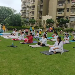 There's nothing like practicing yoga outdoors. Here, we are celebrating International Yoga Day with a morning session in the park at Aashiyana Upvan society, connecting with nature and each other.