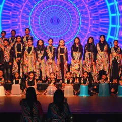Our students performing at 'Sakhya 2025'. We even incorporate creative percussion using simple buckets, showing that music can be found everywhere.