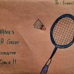 A heartfelt, handmade card from one of our students for Head Coach Sunil sir on Teacher's Day, a testament to the strong coach-student relationships we foster.