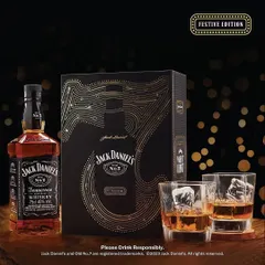 A festive product shoot for Jack Daniel's festive edition gift pack. We created a warm, celebratory mood with bokeh lights and rich, dark tones.