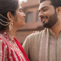A sweet and intimate close-up of the couple, their smiles reflecting their happiness. We focus on capturing the genuine connection in our portraits.