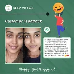 This before and after for dark circles is amazing. My customer was so happy that my products worked on her sensitive skin without causing any itching or irritation.