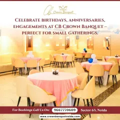 Our venue is perfect for small, intimate gatherings. This image shows a clean and elegant setup with simple balloon centerpieces, ideal for celebrating birthdays, anniversaries, and engagements.