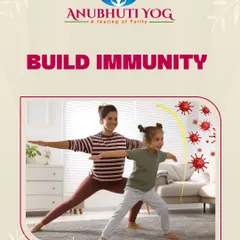 Yoga is a great way to build a strong immune system for the whole family. This image shows a mother and child practicing together, making wellness a fun, shared activity.