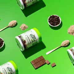 This is what we mean by a social media scroll-stopper. A vibrant flat lay for Tata GoFit's plant protein, using bold colors and deconstructed ingredients to create a visually exciting composition that's perfect for Instagram feeds.