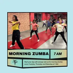 Start your day with energy. Join my morning Zumba classes every Tuesday, Thursday, and Saturday at 7 AM.