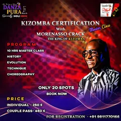 We offer unique, in-depth learning opportunities like this 10-hour Kizomba Certification Course with Morenasso Crack. This masterclass covers the history, evolution, technique, and choreography of the dance, available to a limited number of students for focused instruction.