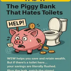 The West-South-West (WSW) zone is your home's piggy bank, governing savings and retention. A toilet in this zone literally flushes your savings away. I can provide simple remedies to plug this energy leak.
