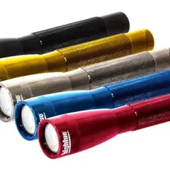 A colorful lineup of BigBlue mini dive lights. These compact and durable torches are perfect as backup lights or for peeking into crevices and under overhangs on the reef to spot hidden marine life.