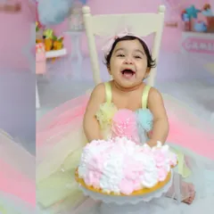 A big, happy smile covered in frosting. Our cake smash sessions are all about letting your child be themselves and celebrating their big milestone.