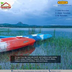 Escape the concrete world with us. We offer nature camps, campfires, organic food, and unique adventure activities like kayaking.