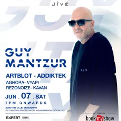 The main flyer for the Guy Mantzur event at Zozo The Club, a legendary night of deep progressive energy.