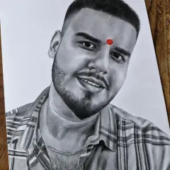 This commissioned portrait of a young man has a calm and pleasant expression. I focused on creating a smooth, realistic skin texture and capturing a friendly look.