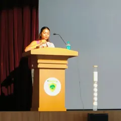 Addressing the educators at Greenwood High. My talks are designed to be informative and empathetic, acknowledging the unique challenges of different professions and offering tailored wellness solutions.