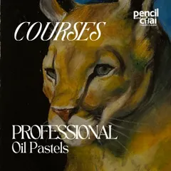 Explore the intensity of oil pastels in our professional courses. This striking portrait of a cougar showcases the rich, layered effects you can achieve with this versatile medium.