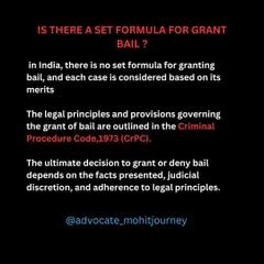 Many clients ask if there's a fixed formula for getting bail. The straight answer is no. Each case is decided on its own facts and merits under the CrPC, which is why a customized and well-prepared argument is so important.