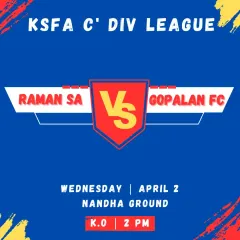 Matchday announcement for our first game in the KSFA C' Division campaign. This is where the hard work in training gets put to the test.