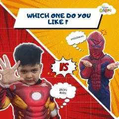 Iron Man vs. Spiderman, which one do you like? My Character Closet lets kids become their favorite heroes. It's a fantastic opportunity for pretend play and some super-powered photo moments.