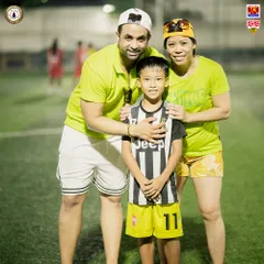 A special moment for one of our young players, posing with his family and the legendary Mary Kom. We are a family that celebrates our heroes.