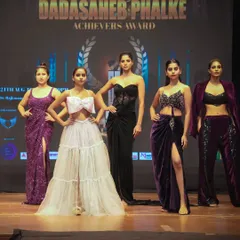 The grand finale lineup for the Dadasaheb Phalke Achievers Award fashion segment. I choreographed this final walk to present a diverse range of couture gowns, creating a powerful and memorable closing for the show.