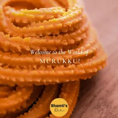 Welcome to the world of Murukku. This is a close-up of my Garlic Murukku, where you can see the intricate twists. It's made with the best natural ingredients for an authentic, flavourful experience.