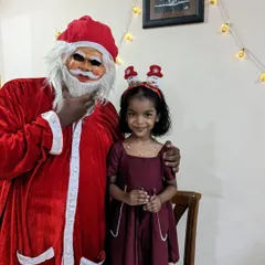 Little Evanna celebrating Christmas in our maroon 'Luka Chupi' dress. It brings me so much joy to see my creations being a part of your special moments. The dress's simple elegance makes it perfect for festive occasions.