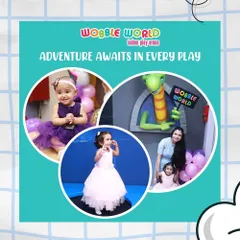 Adventure awaits in every play session. This collage captures the smiles and excitement of a day at Wobble World.