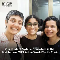 A proud moment for us all! Our student Sydelle Gonsalves, pictured here with her teachers, is the first Indian ever to be selected for the World Youth Choir. This is a testament to her dedication and the quality of our vocal program.