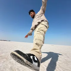 A creative shot from the Rann of Kutch. The perspective is crazy, just like the angles I take in my rhymes. Always trying to create something that makes you look twice.