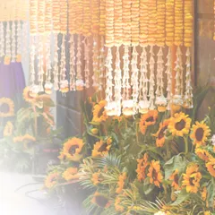 For this Haldi ceremony, I created a joyful and radiant atmosphere using an abundance of sunflowers and marigolds. The golden yellow hues perfectly capture the spirit of the celebration.
