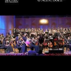 A proud moment as our founder, Mehroo Jeejeebhoy, takes a bow with the performers at the conclusion of the magnificent Opera Gala.