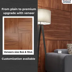 From plain to premium, upgrade your space with our customizable wood veneers. Available in 8x4 and 10x4 sizes, they add a touch of natural elegance to any wall or piece of furniture.