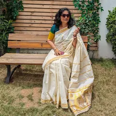 Feeling thankful, grateful, and blessed. Sometimes I dress up just for myself, and this beautiful white and gold kasavu saree always makes me feel connected to my roots.