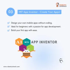 With MIT App Inventor, students can design their own mobile apps without writing complex code. It is ideal for beginners who have a passion for app development and want to build their first app with ease.