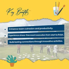 We focus on delivering key benefits for your team. Our programs are designed to enhance cohesion, provide stress-free execution, and build lasting connections through innovative activities.