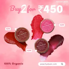 Complete the missing pop in your makeup bag with this special offer. My 100% organic lip and cheek tints are available in three shades, perfect for adding a touch of color to your day.