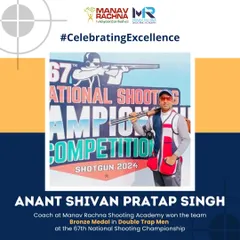 We celebrate our coach, Anant Shivan Pratap Singh, who won a team Bronze Medal at the 67th National Shooting Championship. Our coaches lead by example, demonstrating the skill and dedication they instill in our students.